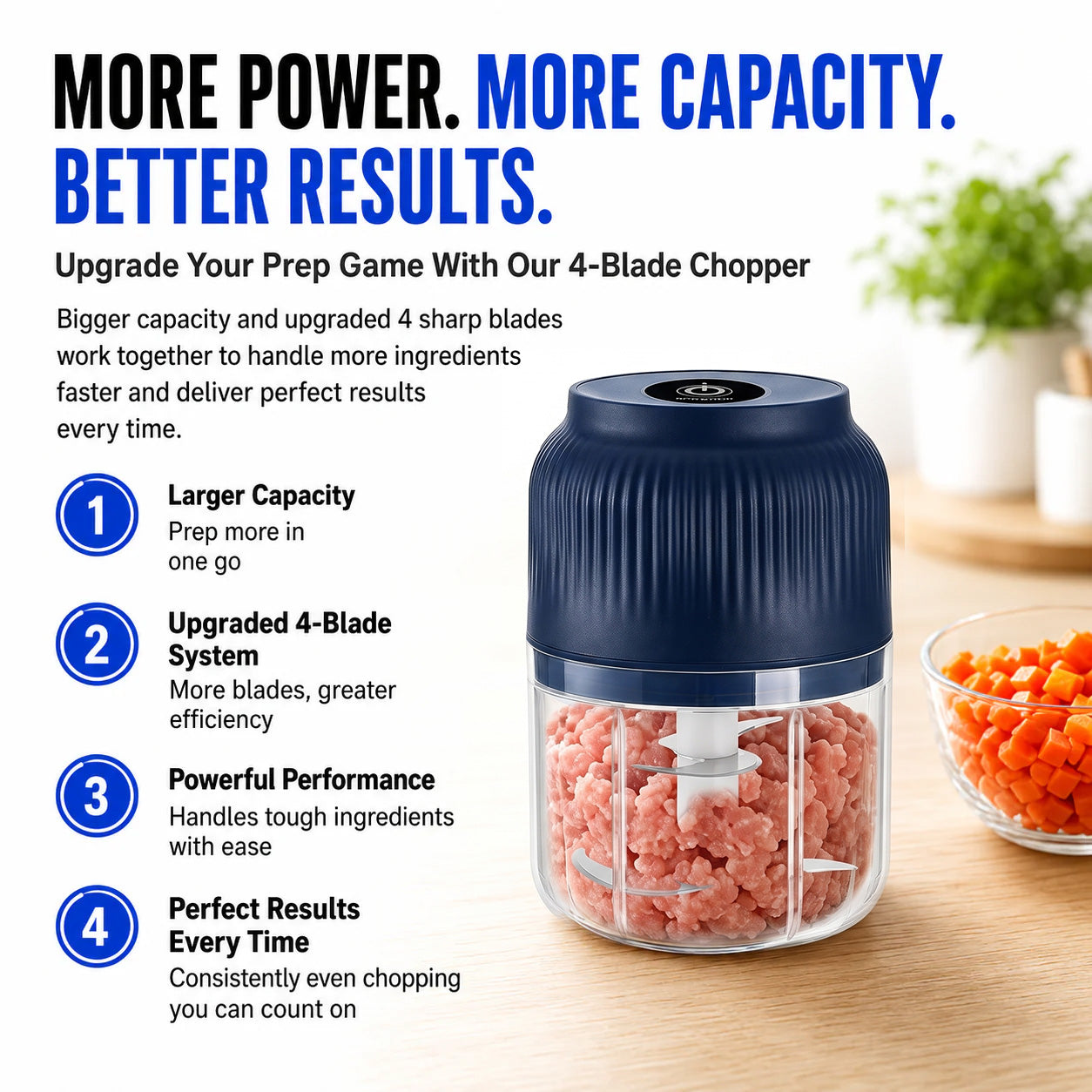 🔥Limited Time Buy One Get One Free!🔋 Wireless Mini Food Chopper with USB Charging✨