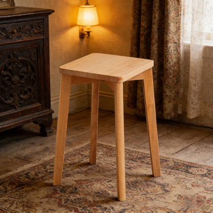 Solid Wood Square Stool