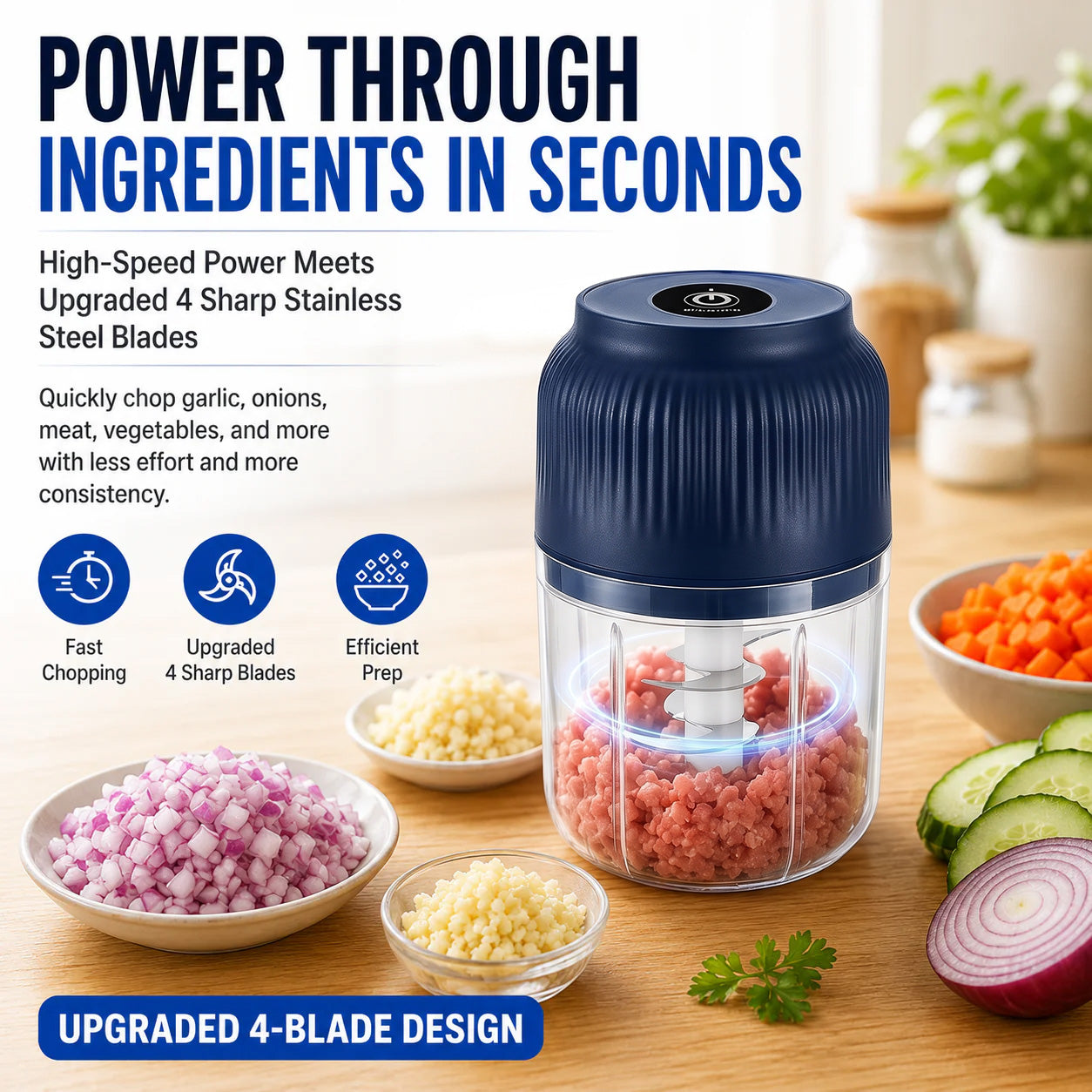 🔥Limited Time Buy One Get One Free!🔋 Wireless Mini Food Chopper with USB Charging✨