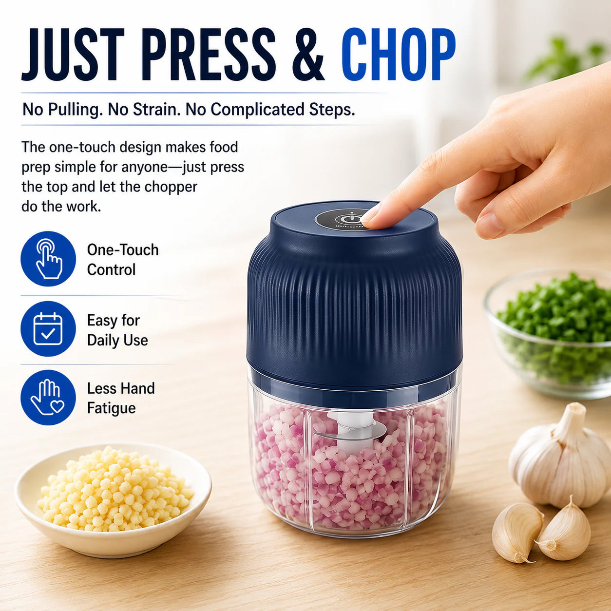 🔥Limited Time Buy One Get One Free!🔋 Wireless Mini Food Chopper with USB Charging✨