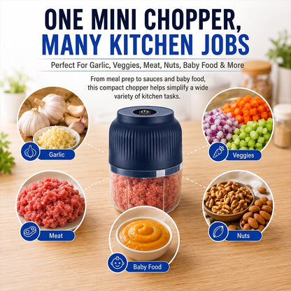 🔥Limited Time Buy One Get One Free!🔋 Wireless Mini Food Chopper with USB Charging✨