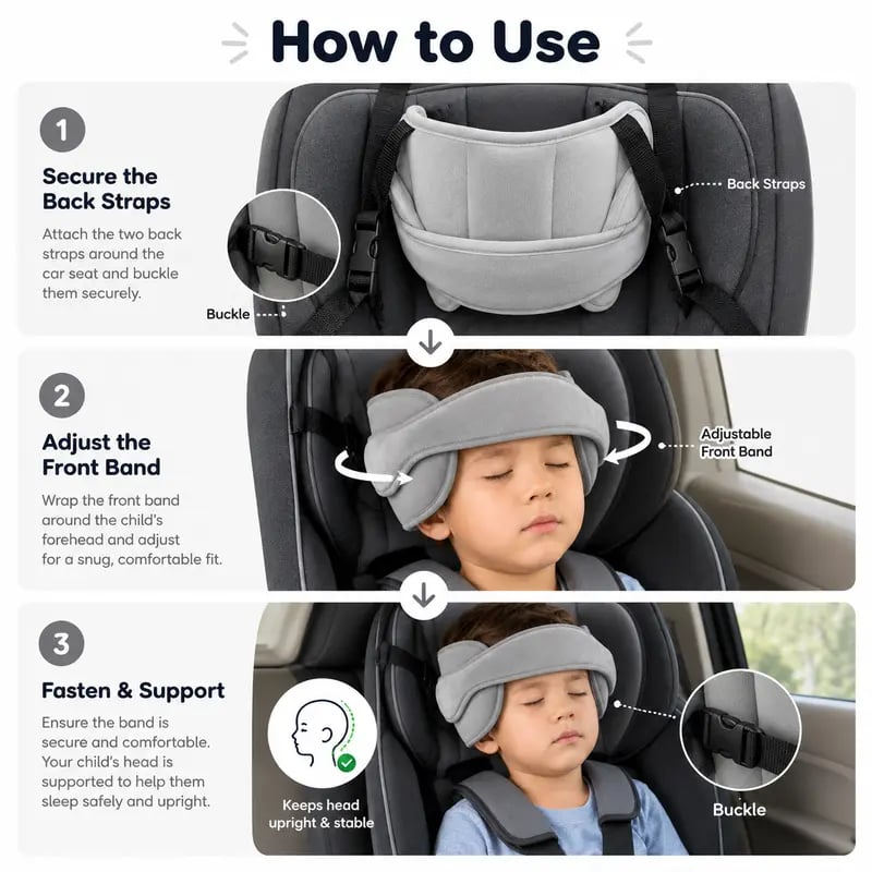 😴 Stop Your Child's Head From Falling During Car Rides