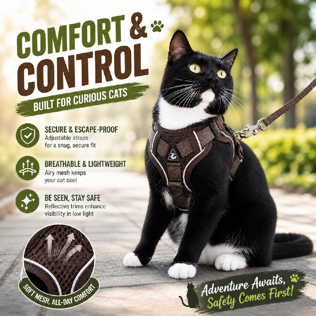 Escape-Proof Cat Harness & Leash Set