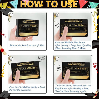 🔥Hot Sale 49% off🌟📼 Class of 2026 Custom Voice Guestbook Anniversary Gift